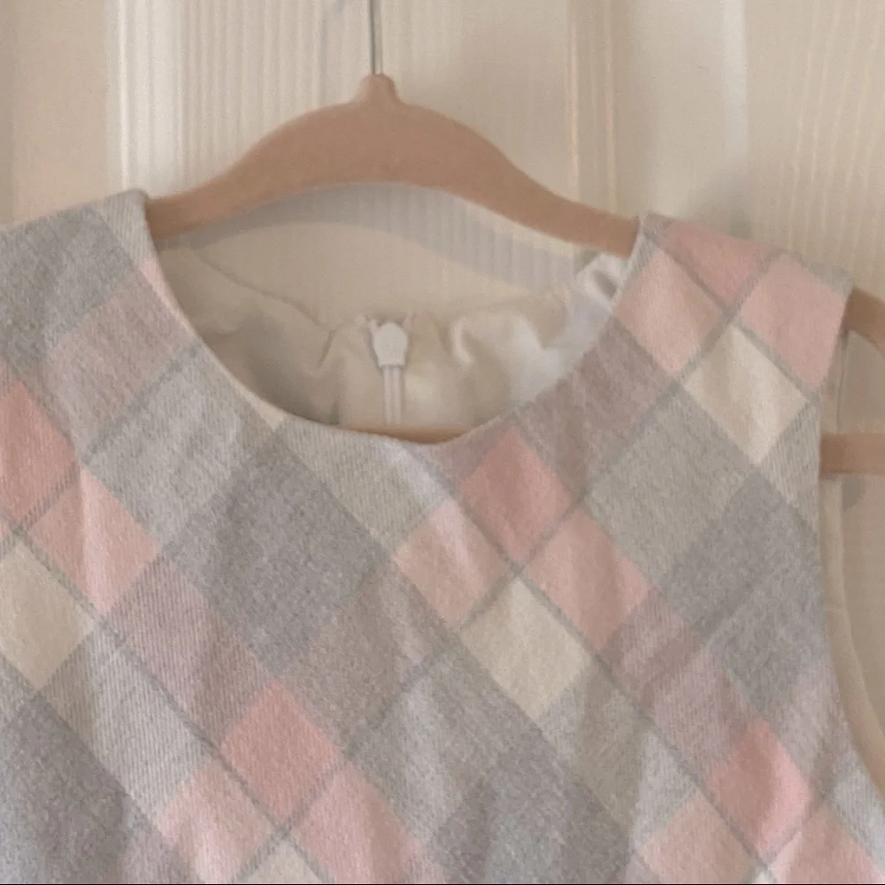 Ana Vini toddler girls pink & gray school girl style dress w/faux pockets - Picture 3 of 8